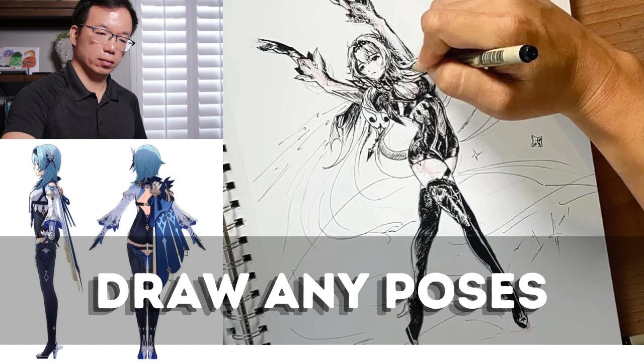 ✍️ Draw with Kenan | Pose Practice | Pencil + Ink | Relax Music