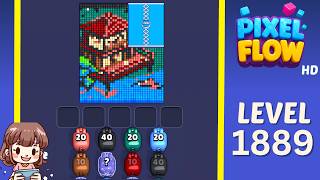 Pixel Flow Level 1889 Solution Walkthrough