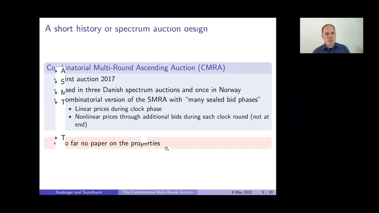 Bernhard Kasberger: The Combinatorial Multi-Round Ascending Auction
