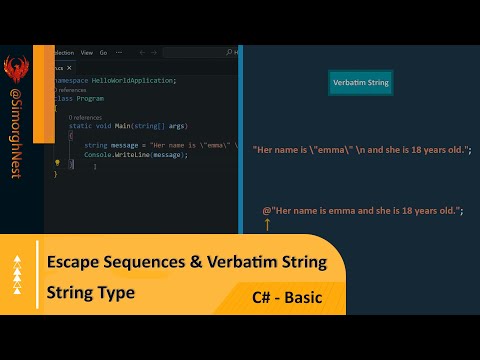 C# Tutorial - Basic - 041 - Escape Sequences & Verbatim String Literals