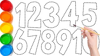 Coloring Page | Numbers Drawing and Painting 1234567890 for Kids Easy Step by Step | Ks Art