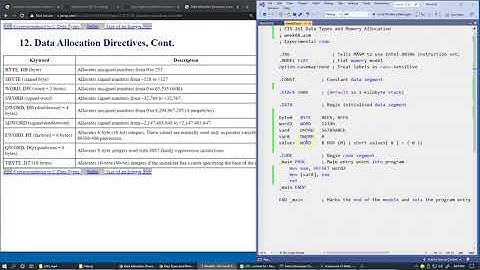 8.4 MASM Data Allocation Directives