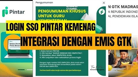 Cara Login SSO Pintar Kemenag || Integrasi & Verifikasi Akun Pintar dengan Emis GTK (Simpatika)