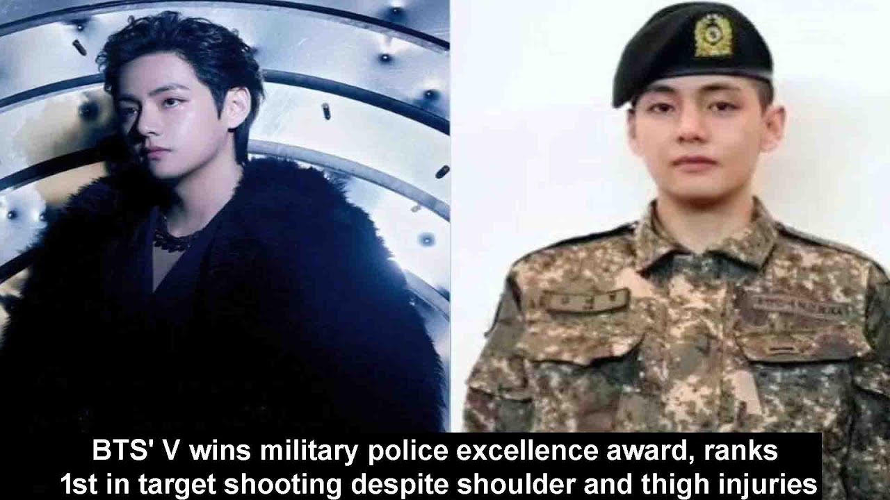 BTS' V wins military police excellence award, ranks 1st in target ...