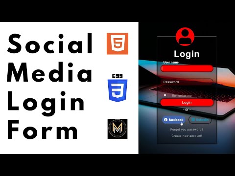 How To Create Login Form In HTML and CSS with Animated Social Media Buttons Input tags and Labels