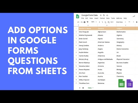 Google Forms - Create Dropdown Lists and Multiple-Choice Questions from Google Sheets