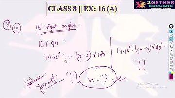 CLASS 8 || ICSE || EX: 16 [A] || CHAPTER 16: UNDERSTANDING SHAPES || PART 1 ||