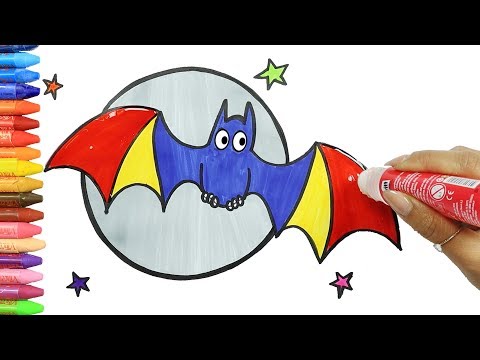 Как нарисовать Летучая мышь с MiMi | Раскраски детей HD | Рисование и окраска