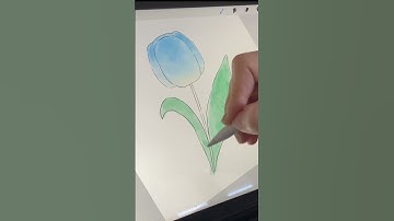 How to DRAW Tulip 🌷 Easy for beginner in Procreate. Simple drawing tutorial #shorts #art #drawing