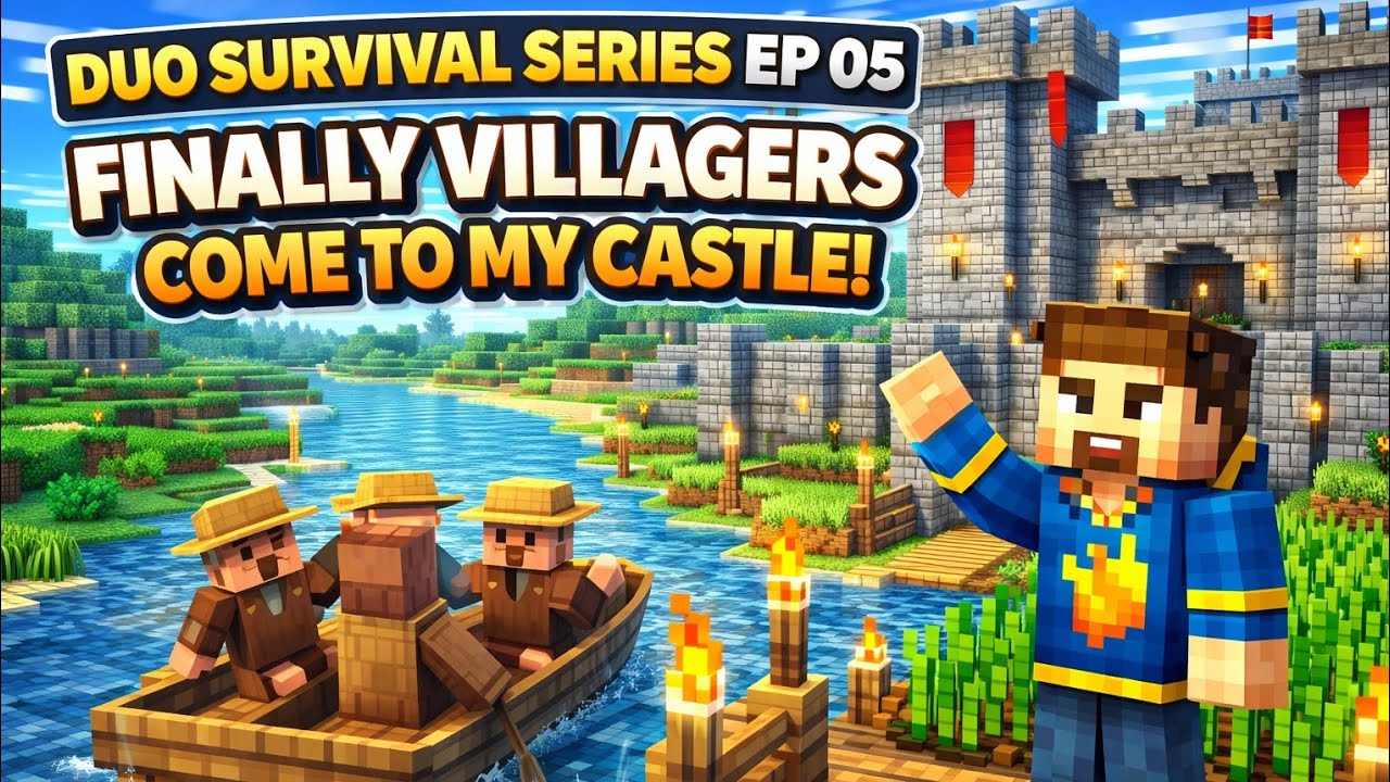 Finnaly villager comes to my castle 😱😱||Minecraft duo Survival series episode 05