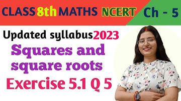 Q 5 , Ex 5.1 - Squares and square roots  - Chapter 5 - Class 8th NCERT | maths new syllabus 2023