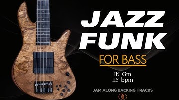 Groovy Jazz Funk Bass Backing Track in Gm (115 bpm) | [ NO BASS ]
