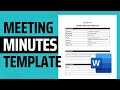 A4 Meeting Minutes Template in MS Word | Meeting Minutes Template Design