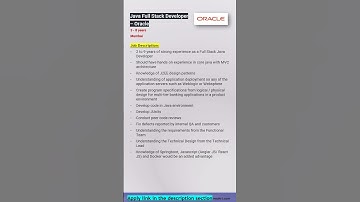 Oracle | Java Full Stack Developer | Mumbai #shorts #ytshorts