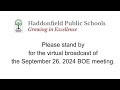 Haddonfield BOE September 26, 2024 Regular Meeting