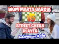 Wgm marta garcia vs ely the albanian  devastating attack intermezzo  pin  london street chess