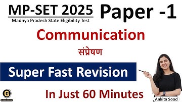Communication Full Syllabus Revision for MP SET 2025 |Paper 1 Most Important Topics Preparation