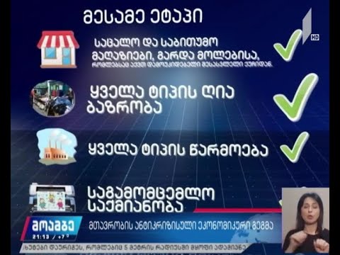 მთავრობა შეზღუდვების ეტაპობრივად მოხსნას აანონსებს