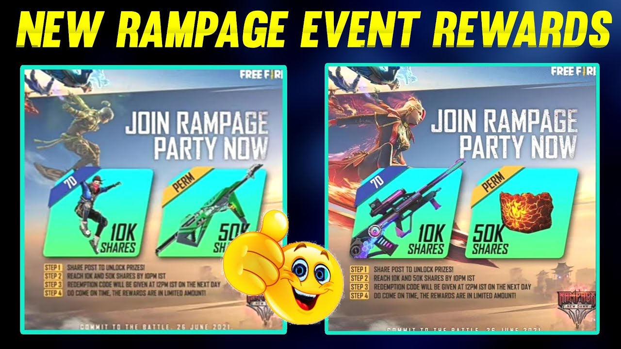 Garena Free Fire - 🌟 LOGIN REWARDS 🌟 ⏰ Time: June 28 - July 09 Hey guys.  It's one of the easiest missions in Rampage event. Don't miss out! 🤘 Step  1