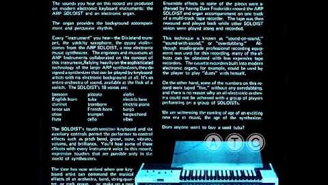ARP Soloist. Demonstration record. Side 1
