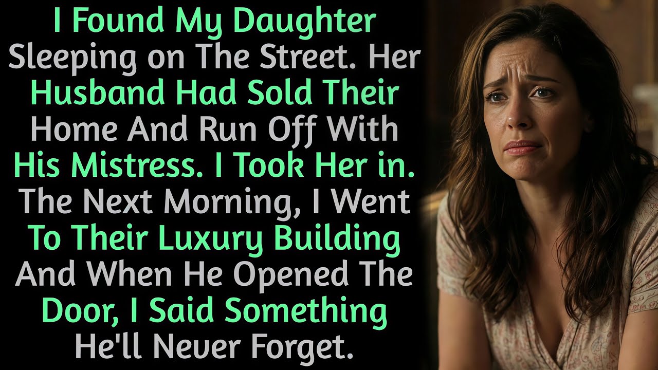 I found my daughter sleeping on the street. Her husband had sold their home and run off...