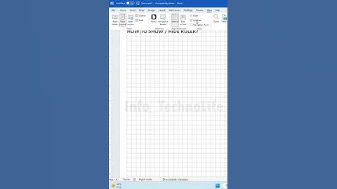 SHOW / HIDE RULER AND GRIDLINES IN MS WORD | #msword  #Info_TechnoLife