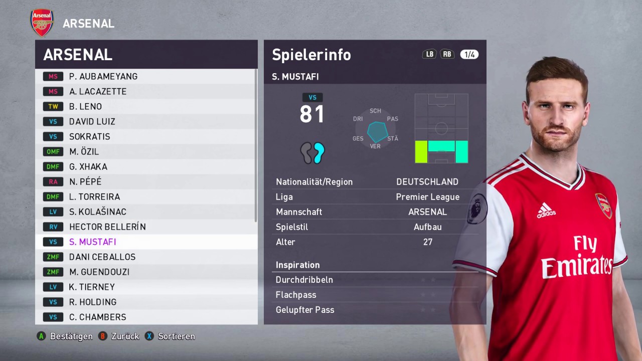 Arsenal I Real Player Faces And Ratings I Pes 2020 Youtube