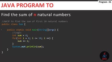 Find the sum of first 10 natural numbers || Java Programming || Core java