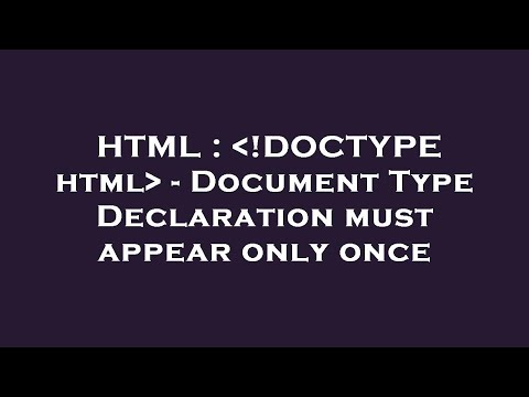 HTML : !DOCTYPE