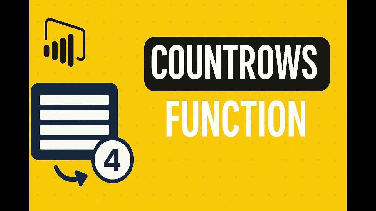Power BI DAX Tutorial: COUNTROWS Function Explained - YouTube