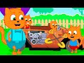 Familia de Gatos - Máquina Voladora Dibujos Animados Para Niños