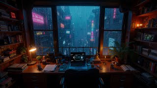 SUBZONE Nights🔧Futuristic Cyberpunk Rain on Window & Ambient Music for Deep Study & Inner Peace