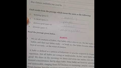 DAV Nahan class VIII English Practice book Ch 10 for revision of reading section