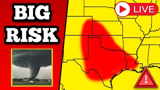 🔴 BREAKING Tornado On The Ground In Louisiana  - Tornadoes, Huge Hail - With Live Storm Chasers