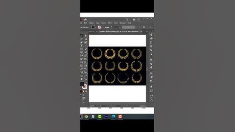 Gold laurels wreaths - How to make wreath laurel leaves winner award heraldry sticker illustrator