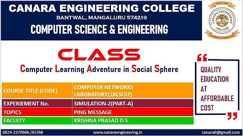 VTU COMPUTER NETWORKS LABORATORY (18CSL57) [Simulation-2:Ping Message] (S2 L1)