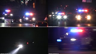 LAPD UNITS RESPONDING CODE 3 TO A PURSUIT BACKUP 