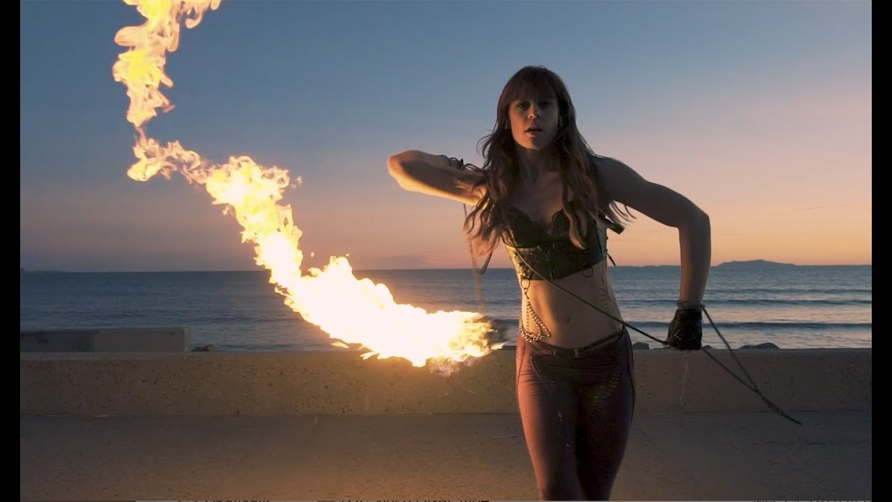 Slow Motion Rope Dart Fire Spinning 