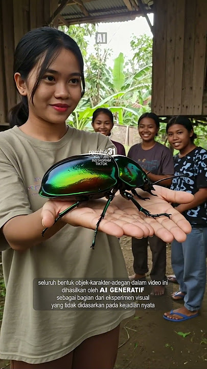 Ada yang pernah menemukan kumbang indah dan besar seperti ini?  #ai #serangga #mahlukaneh