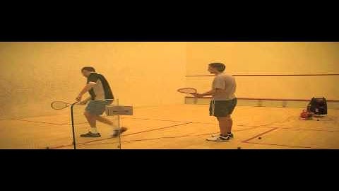 Squashcannon ballmachine drill: positioning drill to hit strait off cross coming off the sidewall