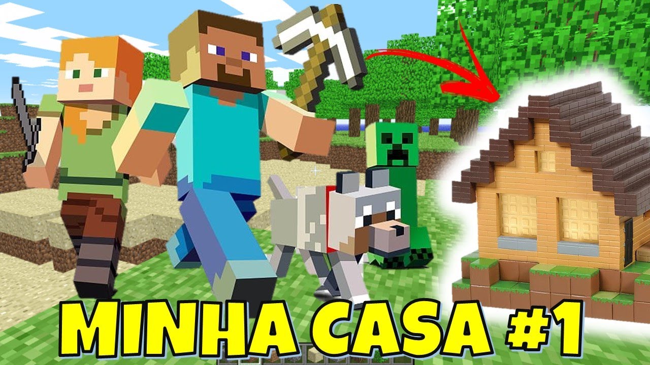 Casa construída pela aluna com TDAH no jogo Minecraft