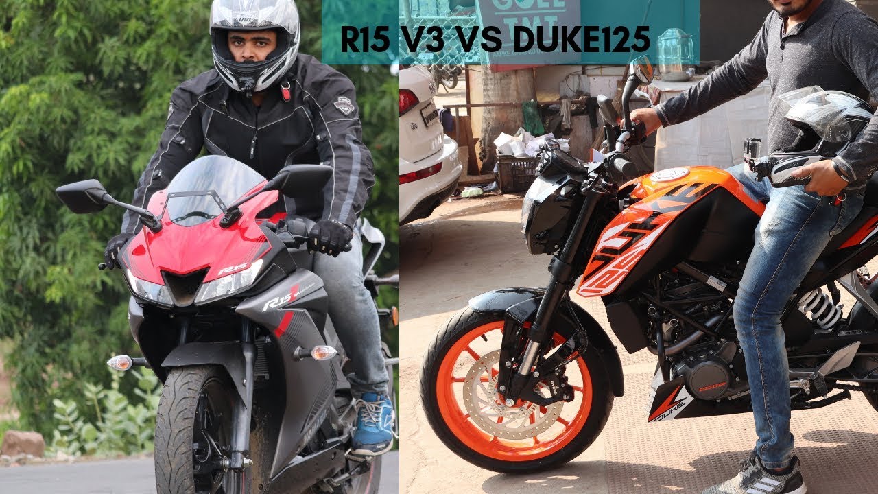 Duke 125 ABS vs R15 V3. - YouTube