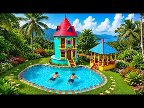 Building Colorful Tropical Tower House With Dream Pool