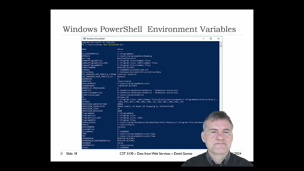 CST 3130 – Week 17 | Lecture 18: Data from Web Services - David Gamez