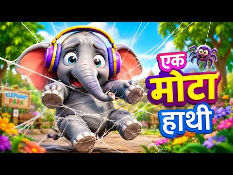 एक मोटा हाथी घूमने चला | Ek Mota Hathi | Hindi Kids Song | Nursery Rhymes with Cartoon