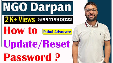 How to reset NGO Darpan password | How to update NGO Darpan password