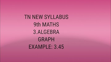 TN samacheer 9th STD maths  example 3.45 graph algebra new syllabus 2020-21