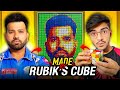 Rohit Sharma Mosaic Art From 480 Rubik's cube 🤩