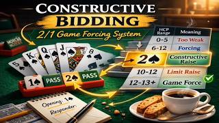 Bridge Learning (34) - The Art of Constructive Communication in 2/1 #biddingstrategies #bidding