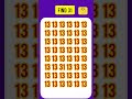 🤔Test Your Observation Skills With This FAST Number Game! #shorts